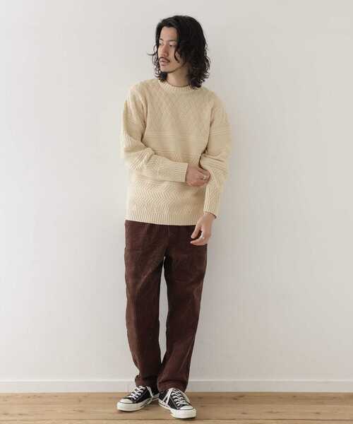 URBAN RESEARCH Sonny Label(アーバンリサーチサニーレーベル)の「マシンウォッシャブル柄編みニットプルオーバー(ニット/セーター・メンズ・アイボリー/チャコールグレー/グリーン/キャメル・MEDIUM/LARGE)」の11枚目の写真