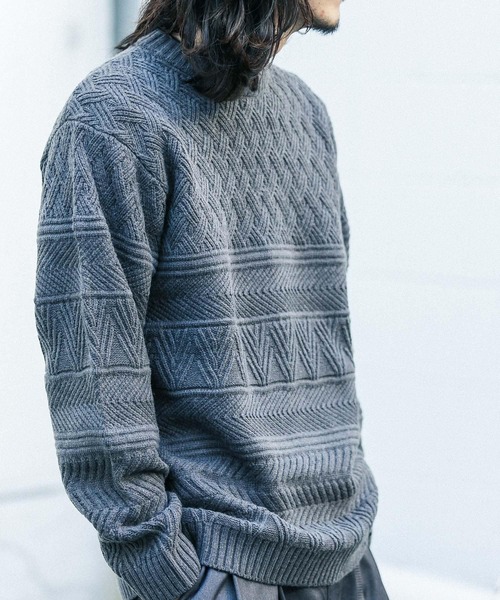URBAN RESEARCH Sonny Label(アーバンリサーチサニーレーベル)の「マシンウォッシャブル柄編みニットプルオーバー(ニット/セーター・メンズ・アイボリー/チャコールグレー/グリーン/キャメル・MEDIUM/LARGE)」の19枚目の写真