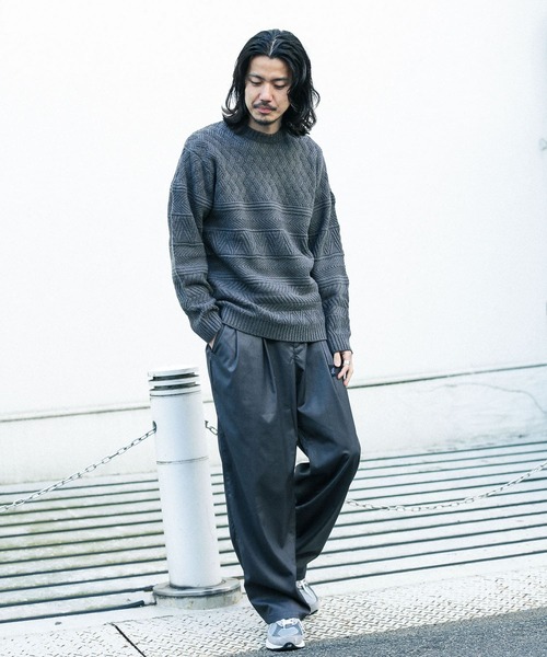 URBAN RESEARCH Sonny Label(アーバンリサーチサニーレーベル)の「マシンウォッシャブル柄編みニットプルオーバー(ニット/セーター・メンズ・アイボリー/チャコールグレー/グリーン/キャメル・MEDIUM/LARGE)」の20枚目の写真