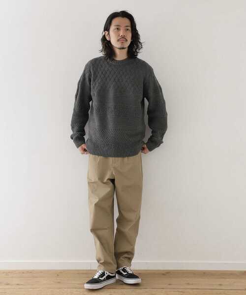 URBAN RESEARCH Sonny Label(アーバンリサーチサニーレーベル)の「マシンウォッシャブル柄編みニットプルオーバー(ニット/セーター・メンズ・アイボリー/チャコールグレー/グリーン/キャメル・MEDIUM/LARGE)」の22枚目の写真