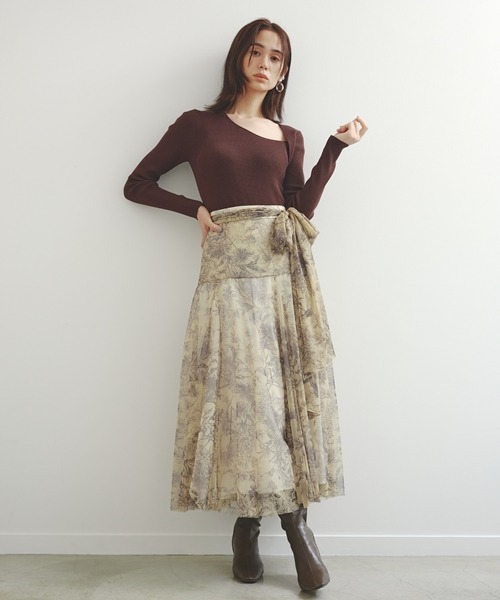 SNIDEL（スナイデル）の「Sustainableアシメリブニットプル