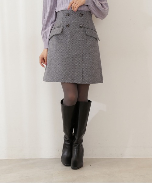 PROPORTION BODY DRESSING（プロポーションボディドレッシング）の「フロント釦台形スカート / 1211220111（スカート・レディース・ブラック/ピンク/ベージュ・X-SMALL/MEDIUM/SMALL）」の4枚目の写真