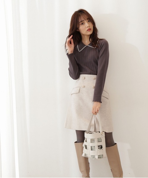 PROPORTION BODY DRESSING（プロポーションボディドレッシング）の「フロント釦台形スカート / 1211220111（スカート・レディース・ブラック/ピンク/ベージュ・X-SMALL/MEDIUM/SMALL）」の10枚目の写真