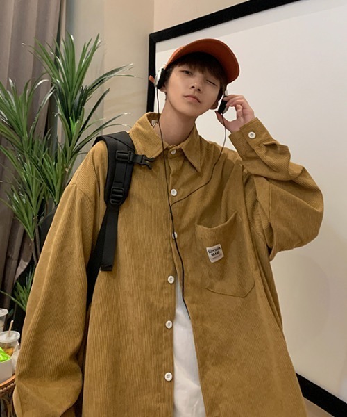 MGV(エムジーヴィー)の「胸ポケット付きオーバーサイズコーデュロイシャツ(シャツ/ブラウス・メンズ・オフホワイト/オリーブ/ベージュ/グレー・MEDIUM/X-LARGE/LARGE)」の11枚目の写真