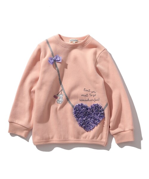 SHOO・LA・RUE（シューラルー）の「◆【90-140cm/速乾】CVC裏起毛花びらスウェット（スウェット・キッズ・アイボリー/ベビーピンク・11/10/12/13/14/09）」の9枚目の写真