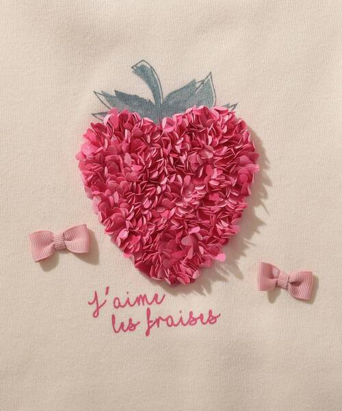 SHOO・LA・RUE（シューラルー）の「◆【90-140cm/速乾】CVC裏起毛花びらスウェット（スウェット・キッズ・アイボリー/ベビーピンク・11/10/12/13/14/09）」の7枚目の写真