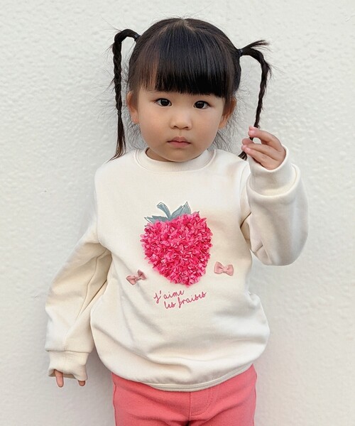 SHOO・LA・RUE（シューラルー）の「◆【90-140cm/速乾】CVC裏起毛花びらスウェット（スウェット・キッズ・アイボリー/ベビーピンク・11/10/12/13/14/09）」の16枚目の写真