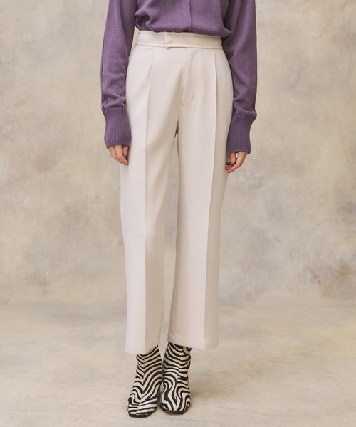 PUBLIC TOKYO（パブリックトウキョウ）の「バックスリットセミフレアパンツ /ウォッシャブル（スラックス・レディース・アイボリー/ブラック/ブルー・1/2）」の8枚目の写真