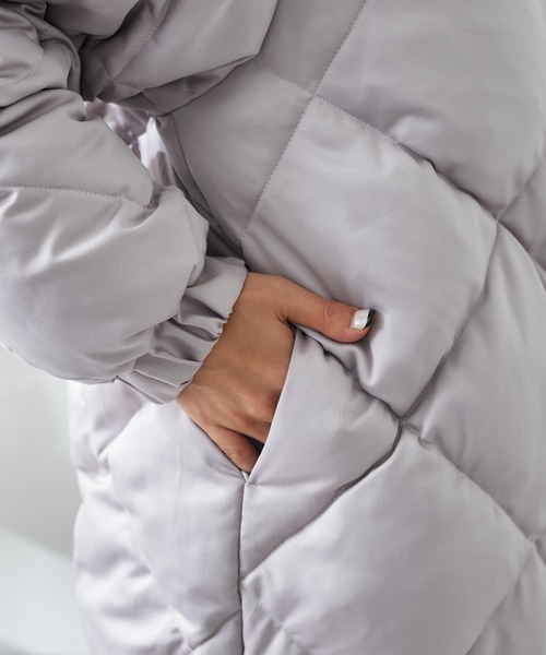 DouDou（ドゥドゥ）の「キルティングダウン（ダウンジャケット/コート・レディース・ベージュ/ピンク/オフホワイト・FREE）」の18枚目の写真