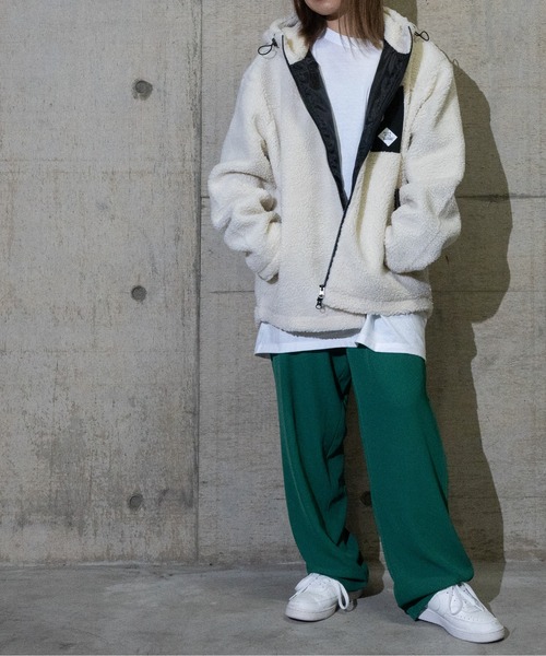 JOHN'S CLOSET（ジョンズクローゼット）の「【50】ボアZIＰパーカーブルゾン（ブルゾン・メンズ・ホワイト/ブラック/ベージュ/グレー/カーキ/チャコールグレー/ネイビー/その他/モカ・X-LARGE/LARGE/MEDIUM）」の16枚目の写真