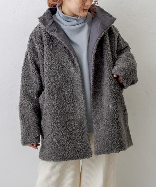 PUAL CE CIN（ピュアルセシン）の「ウールボアリバーシブルコート