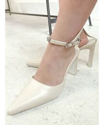 アンクルチェーンデザインポインテッドミュール