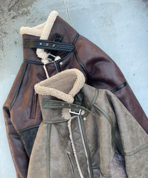 FIG&VIPER（フィグアンドバイパー）の「Fムートンショートコート（その他アウター・レディース・ブラック/グレー・FREE）」の16枚目の写真