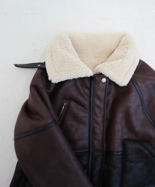 FIG&VIPER（フィグアンドバイパー）の「Fムートンショートコート（その他アウター・レディース・ブラック/グレー・FREE）」の19枚目の写真