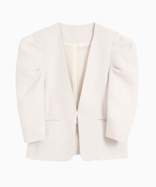 ドゥロワー　バスケットノーカラージャケット　卒業式入学式 Flolia ジャケット ノーカラージャケット スリットスリーブ