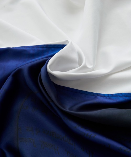 NO ID.（ノーアイディ）の「【NO ID.】Letter Print Asymmetry Long Shirt / レター プリント アシンメトリー ロング シャツ（シャツ/ブラウス・メンズ・ホワイト/ブラック/ネイビー・ONE SIZE）」の9枚目の写真