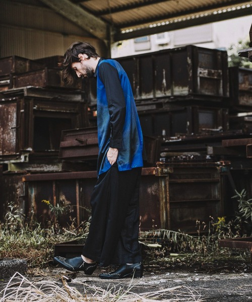 NO ID.（ノーアイディ）の「【NO ID.】Letter Print Asymmetry Long Shirt / レター プリント アシンメトリー ロング シャツ（シャツ/ブラウス・メンズ・ホワイト/ブラック/ネイビー・ONE SIZE）」の16枚目の写真