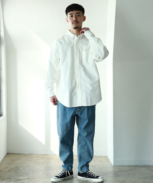 BEAMS（ビームス）の「BEAMS / ヘビーオックス イージー ボタンダウンシャツ（シャツ/ブラウス・メンズ・ホワイト/サックスブルー・SMALL/MEDIUM/LARGE/X-LARGE）」の8枚目の写真