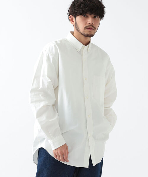 BEAMS（ビームス）の「BEAMS / ヘビーオックス イージー ボタンダウンシャツ（シャツ/ブラウス・メンズ・ホワイト/サックスブルー・SMALL/MEDIUM/LARGE/X-LARGE）」の3枚目の写真