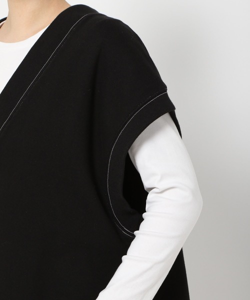 PAGEBOY（ページボーイ）の「ハイショクステッチVベスト（ベスト・レディース・ライトグレー/ブラック・FREE）」の6枚目の写真