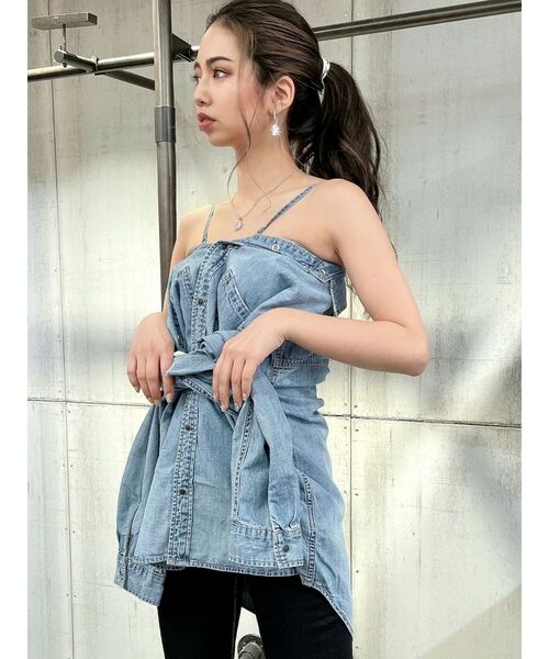 GYDA 3WAYキャミソールダメージデニムシャツ GYDA（ジェイダ）の「3WAYキャミソール ダメージデニムシャツ