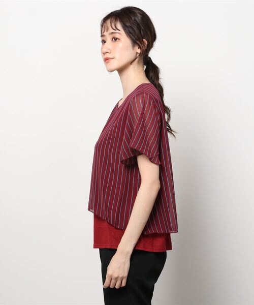 Anna Nicola(アンナニコラ)の「Anna Nicola レジメンタルストライプ カットソー(シャツ/ブラウス・レディース・レッド/ブルー/ブラック・M)」の22枚目の写真