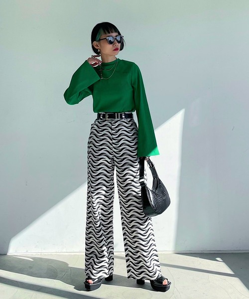 PAGEBOY（ページボーイ）の「モードウェーブガラパンツ（その他パンツ・レディース・ホワイト系その他/グリーン系その他/ブルー系その他・FREE）」の8枚目の写真