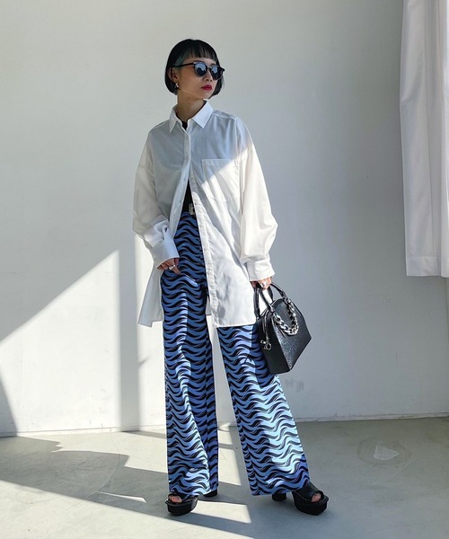 PAGEBOY（ページボーイ）の「モードウェーブガラパンツ（その他パンツ・レディース・ホワイト系その他/グリーン系その他/ブルー系その他・FREE）」の4枚目の写真