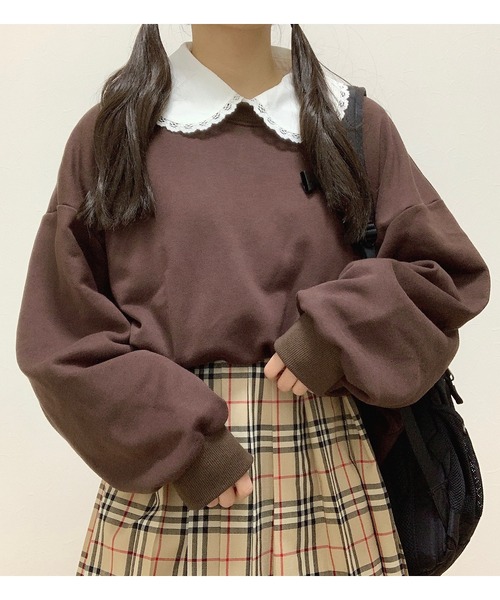 Cham.（チャム）の「丸襟レースブラウス（シャツ/ブラウス・レディース・ホワイト・FREE）」の2枚目の写真
