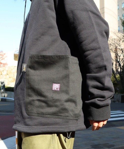 GUNG HO（ガンホー）の「GUNG HO/ガンホー RAGLAN PULL-HOODIE プルオーバー パーカー（パーカー・メンズ・ブラック/ベージュ/ヘザーグレー・L/S/M）」の2枚目の写真