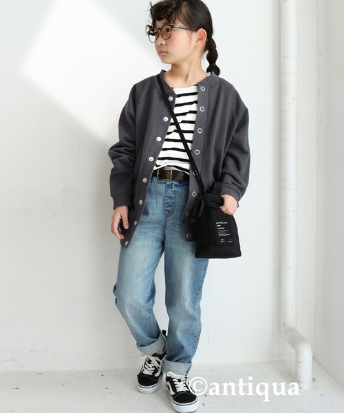 antiqua（アンティカ）の「2wayキルティング巾着バッグ（ショルダーバッグ・キッズ・カーキ/ブラック・FREE）」の16枚目の写真