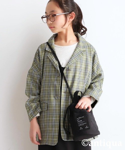 antiqua（アンティカ）の「2wayキルティング巾着バッグ（ショルダーバッグ・キッズ・カーキ/ブラック・FREE）」の17枚目の写真