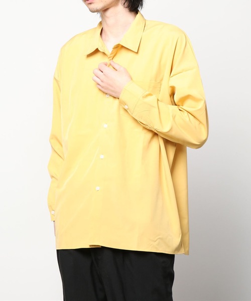 THE TWENTYSEVEN(ザ トゥエンティーセブン)の「The TWENTYSEVEN:PE STRETCH DROP SHOULDER SHIRTS L/S ポリストレッチドロップショルダーシャツロングスリーブ(シャツ/ブラウス・メンズ・ホワイト/チャコールグレー/イエロー/グリーン・M/L/XL)」の4枚目の写真