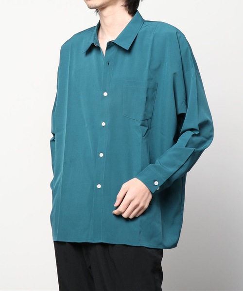 THE TWENTYSEVEN(ザ トゥエンティーセブン)の「The TWENTYSEVEN:PE STRETCH DROP SHOULDER SHIRTS L/S ポリストレッチドロップショルダーシャツロングスリーブ(シャツ/ブラウス・メンズ・ホワイト/チャコールグレー/イエロー/グリーン・M/L/XL)」の3枚目の写真