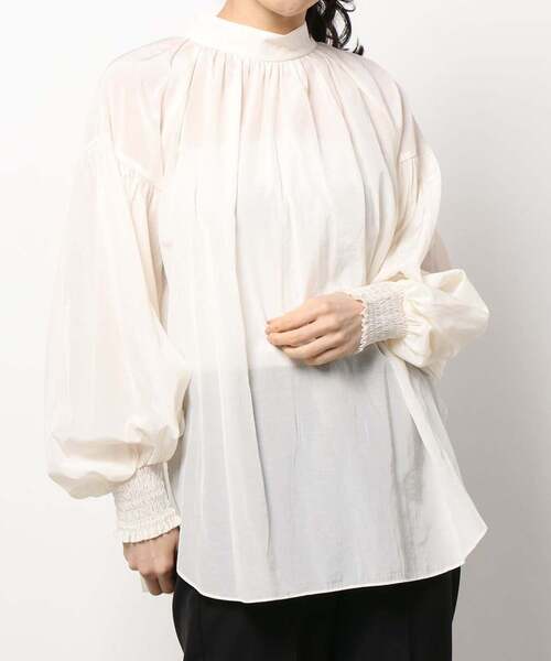 Tiara（ティアラ）の「2wayリボンブラウス（シャツ/ブラウス・レディース・サックスブルー/アイボリー/ピンク・FREE）」の4枚目の写真