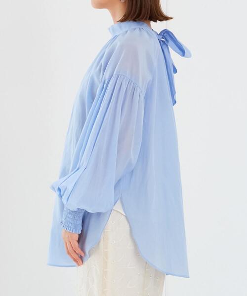Tiara（ティアラ）の「2wayリボンブラウス（シャツ/ブラウス・レディース・サックスブルー/アイボリー/ピンク・FREE）」の10枚目の写真
