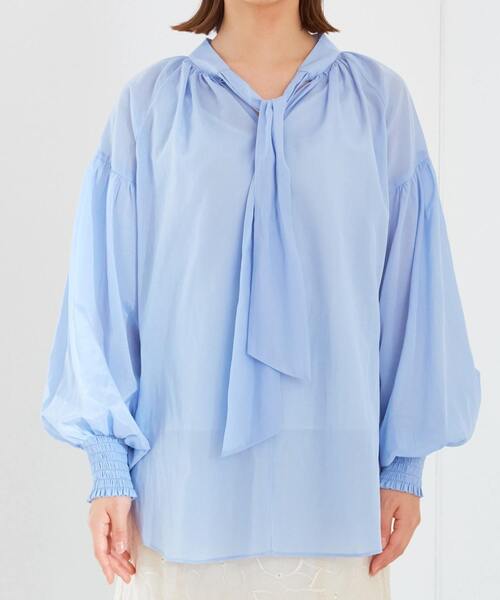 Tiara（ティアラ）の「2wayリボンブラウス（シャツ/ブラウス・レディース・サックスブルー/アイボリー/ピンク・FREE）」の22枚目の写真