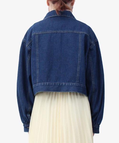 STYLEBLOCK(スタイルブロック)の「カツラギデニムショートジャケット(デニムジャケット・レディース・ネイビー/オフホワイト/ブルー・M)」の9枚目の写真