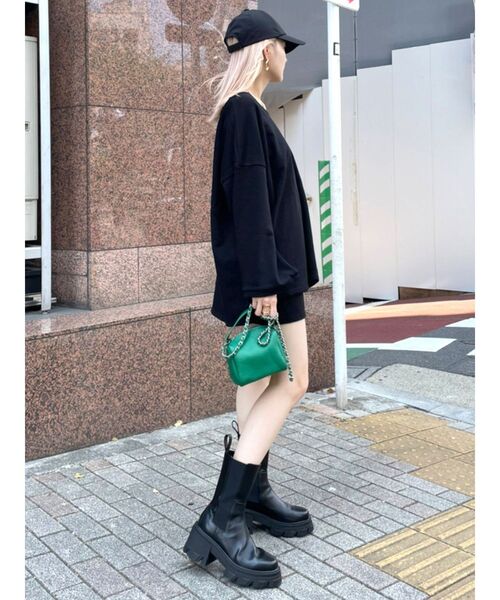 EMODA（エモダ）の「ディープVオーバートップ（Tシャツ/カットソー・レディース・ホワイト/ブラック/ピンク/ブルー・FREE）」の10枚目の写真