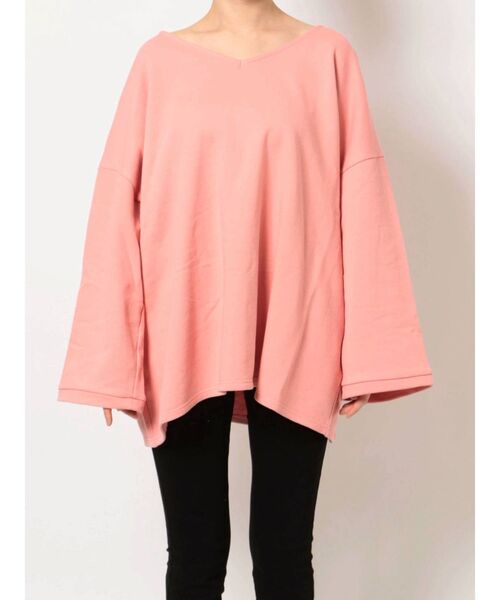 EMODA（エモダ）の「ディープVオーバートップ（Tシャツ/カットソー・レディース・ホワイト/ブラック/ピンク/ブルー・FREE）」の18枚目の写真