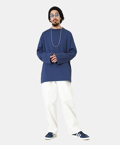 PORT BY ARK（ポートバイアーク）の「PORT BY ARK / ポートバイアーク：Long Sleeves：PO11-T002[COR]（Tシャツ/カットソー・メンズ・ブラック/ブルー/ミント・2/1）」の12枚目の写真