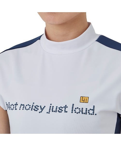 Loudmouth（ラウドマウス）の「LOUDMOUTH/ラウドマウス ゴルフウェア 無地 吸汗速乾 UVカット モックネック ノースリーブシャツ（Tシャツ/カットソー・レディース・イエロー/ネイビー/ホワイト/ブラック・L/M/S）」の8枚目の写真