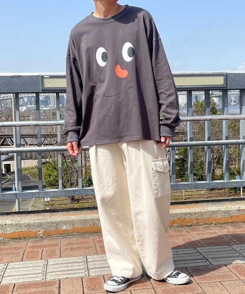 PairPair(ペアペア)の「顔のプリントロンT(ユニセックス)(Tシャツ/カットソー・レディース・ホワイト/ブラック系その他/スミクロ/ホワイト系その他・フリー)」の18枚目の写真