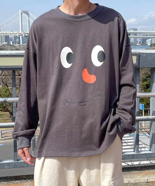 PairPair(ペアペア)の「顔のプリントロンT(ユニセックス)(Tシャツ/カットソー・レディース・ホワイト/ブラック系その他/スミクロ/ホワイト系その他・フリー)」の19枚目の写真