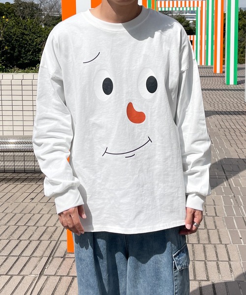 PairPair(ペアペア)の「顔のプリントロンT(ユニセックス)(Tシャツ/カットソー・レディース・ホワイト/ブラック系その他/スミクロ/ホワイト系その他・フリー)」の11枚目の写真