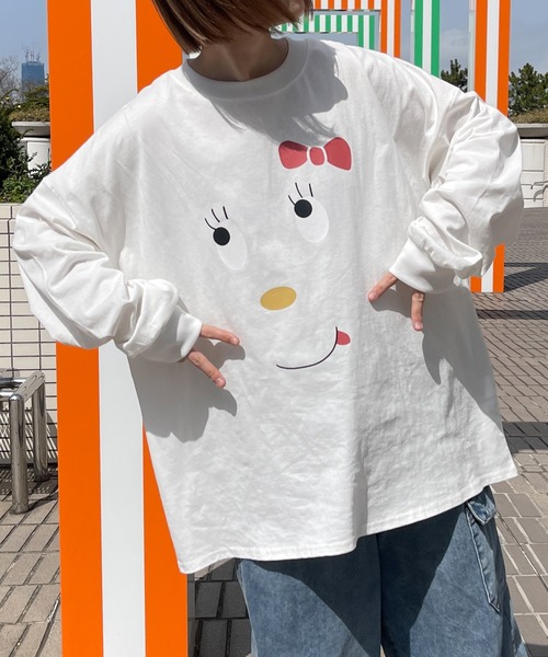 PairPair(ペアペア)の「顔のプリントロンT(ユニセックス)(Tシャツ/カットソー・レディース・ホワイト/ブラック系その他/スミクロ/ホワイト系その他・フリー)」の14枚目の写真