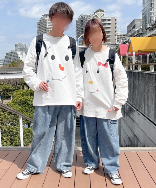 PairPair(ペアペア)の「顔のプリントロンT(ユニセックス)(Tシャツ/カットソー・レディース・ホワイト/ブラック系その他/スミクロ/ホワイト系その他・フリー)」の8枚目の写真