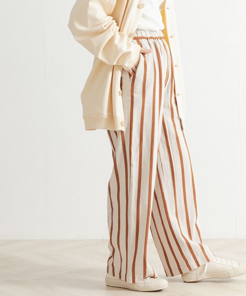 FORK&SPOON（フォークアンドスプーン）の「FORK&SPOON　サテンストライプパンツ（その他パンツ・レディース・ホワイト系その他/ブルー系その他・ONE）」の22枚目の写真
