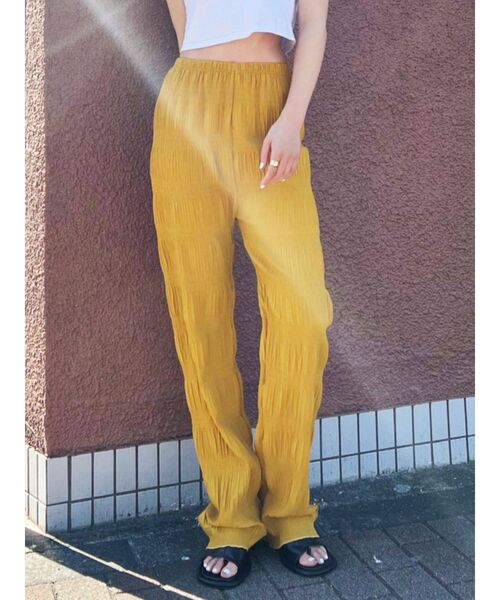 EMODA（エモダ）の「シャーリングラフパンツ（その他パンツ・レディース・その他/ブルー/イエロー/その他1/ブラック・FREE）」の4枚目の写真