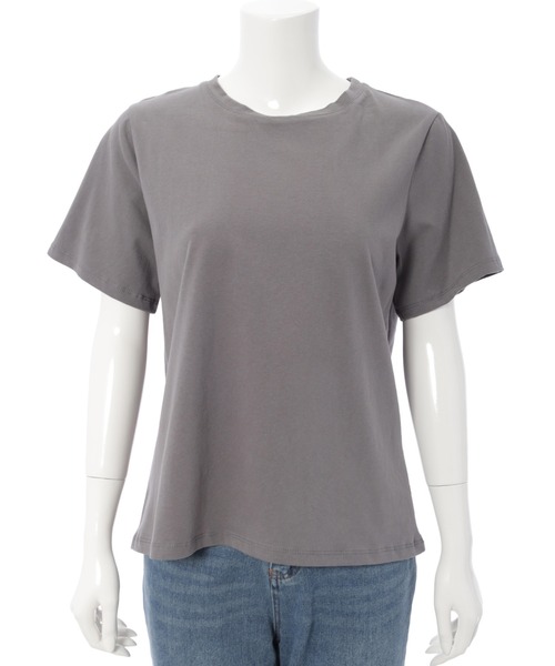 Edit Sheen（エディットシーン）の「ニュアンスカラークルーネックTシャツ（Tシャツ/カットソー・レディース・ホワイト/ベージュ/ダークグレー/グレイッシュベージュ・M）」の7枚目の写真